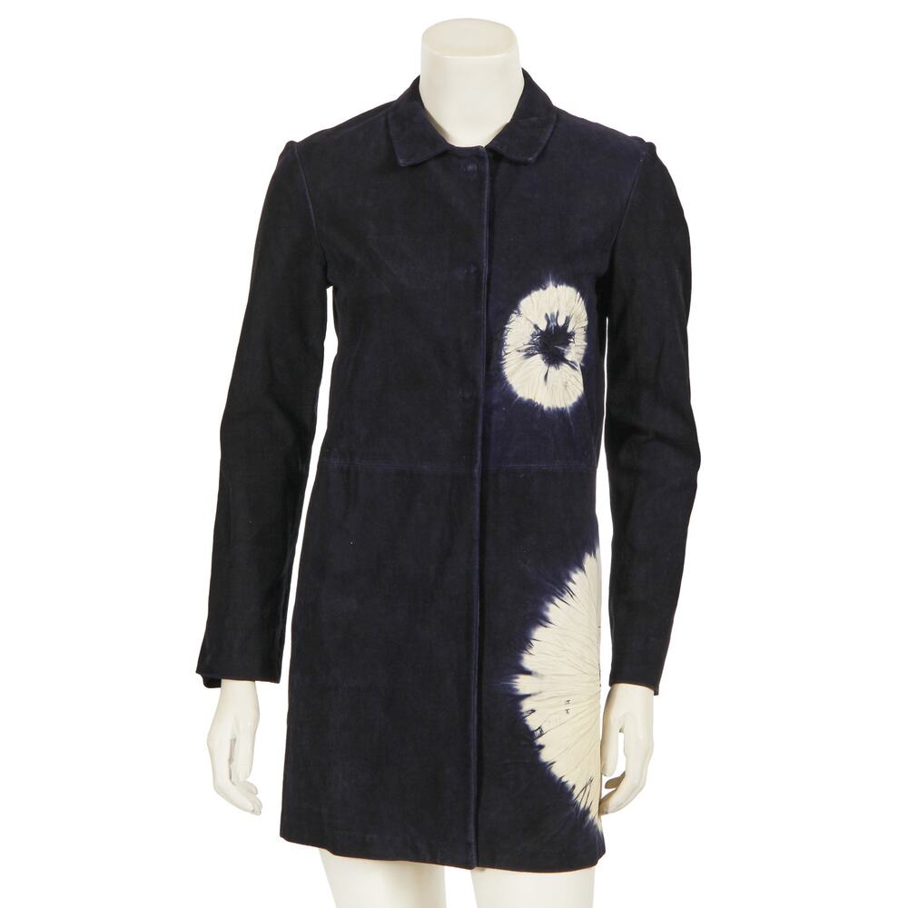 miu miu blue suede coat